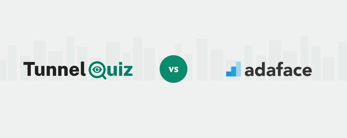 TunnelQuiz logo beside the Adaface logo, separated by a versus badge