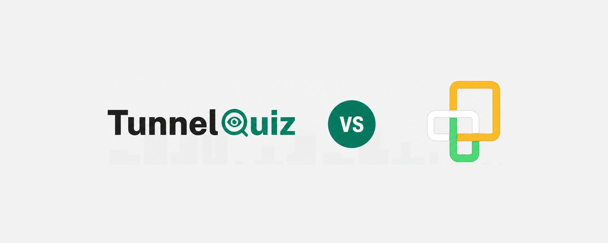 TunnelQuiz logo beside the Proctorio logo, separated by a versus badge